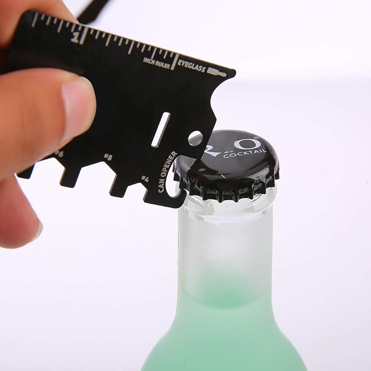 Multi-Function Credit Card Tool and Key-Ring Tool Set Sleek Minimalist Stainless Steel Wallet Card Hand Tools Multi Tools Bottle Opener kit