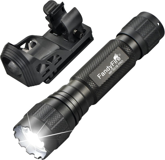 FandyFire Tactical Flashlight High Lumens with Holder, Single Mode 1200 Lumen Law Enforcement LED Flashlights with Belt Holster, Small Duty Flash Light WF-501B PRO