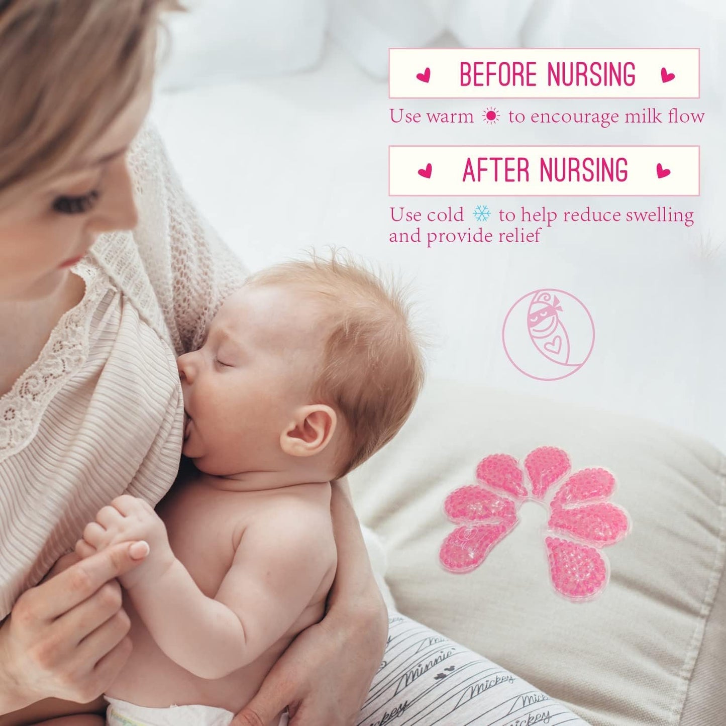 Ninja Mama Breastfeeding Ice and Heat Therapy Packs for Nursing and Pumping Mums. Pack of 2 With 2 Super Soft Washable Sleeves. Breastfeeding Supplies. Relief from Mastitis for Breast Feeding Mamas. New Mum Essentials. Hot or cold.