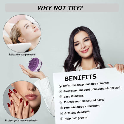 Scalp Massager Shampoo Brush for Dandruff Removal,Hair Brush Scrubber, Hair Washing Scalp Exfoliator Brush for Hair Growth，Ultra-long Silicone Bristles, Easily Reach the Root of Thick Curly Hair (Pink 2)