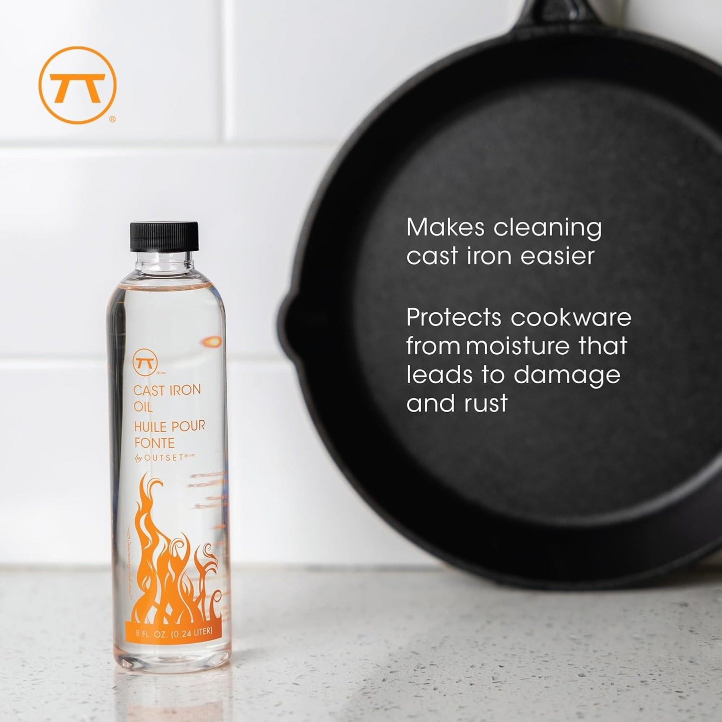Outset Cast Iron Seasoning and Conditioning, 8 Ounces, For Seasoning and Cleaning Cast Iron