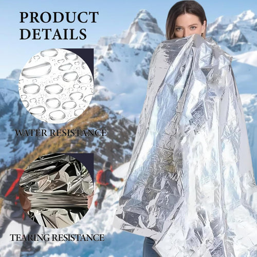 Rescue Blankets, Emergency Blanket, Emergency Thermal Blankets, Survival ReflectiveThermal First Aid Foil Blanket for Camping and Emergency Ideal for Outdoors, Survival, Hiking, First Aid (6)
