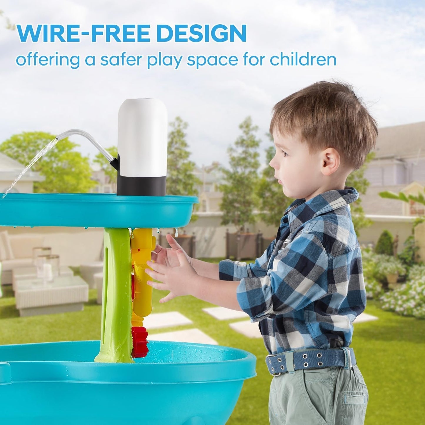 Water Play Table Pump for Kids and Toddlers, Portable Mini Water Pump Summer Outdoor Water Toys, Water Table Accessories
