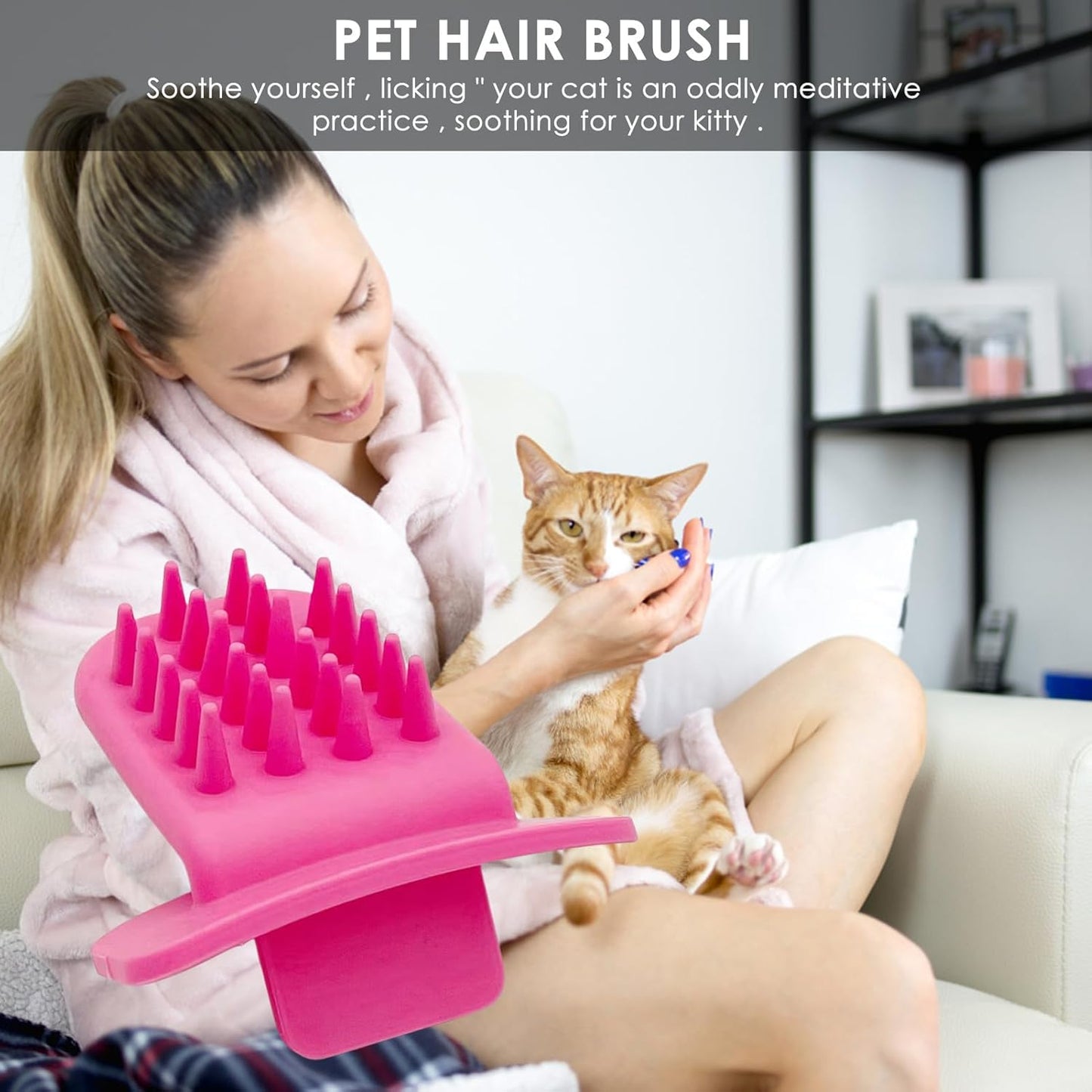 Generico Pet Ice Cream Massage Comb - Self-Cleaning Cat Brush | Portable Tongue Cat Brush, Pet Hair Removal | Hair Remover, Licking Your Like A Mama To Comfort