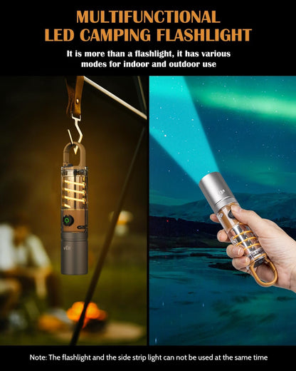 VLU Flashlight, Tactical Flashlights High Lumens, Rechargeable 1000 Lumens LED Flashlight with 5 Modes, Focus Zoomable Flashlights for Home, Outdoor & Emergency, Gift for Men Women, XST-X10
