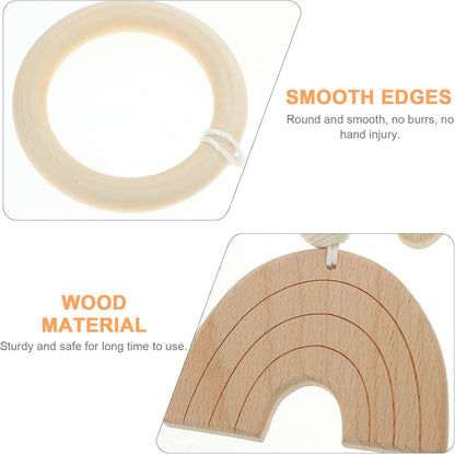 Toddmomy Wooden Baby Gym With 4Pcs Hanging Toys - Sensory Play Gym for Newborns and Toddlers - Nursery Decor