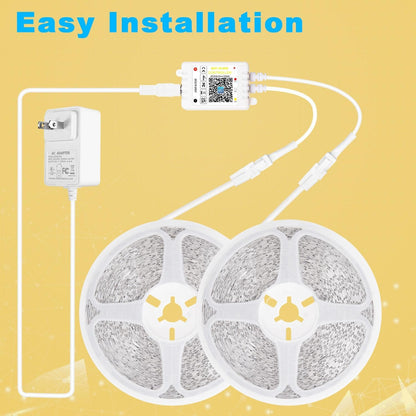 46FT White LED Light Strips 3000K-6500K, Tendist Alexa Compatible Led Strip Light Cool and Warm White Dimmable, 24V App Smart Under Cabinet Lighting with Remote, Counter Light for Kitchen, Bedroom, Mirror, Closet