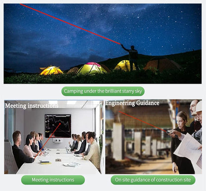Flashlight, Long Range Point Beam Pen Tactical Flashlight with Star Cap Adjustable Focus, Rechargeable Outdoor use, TV/LED/LCD Screen, Astronomy, Camping and Presentation (red)