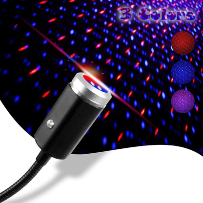 USB Night Light, Aevdor Adjustable Romantic Star Projector Night Lights, Portable Atmosphere Decorations Lamp for Bedroom, Car, Party, Camping, Walls, Ceiling and More