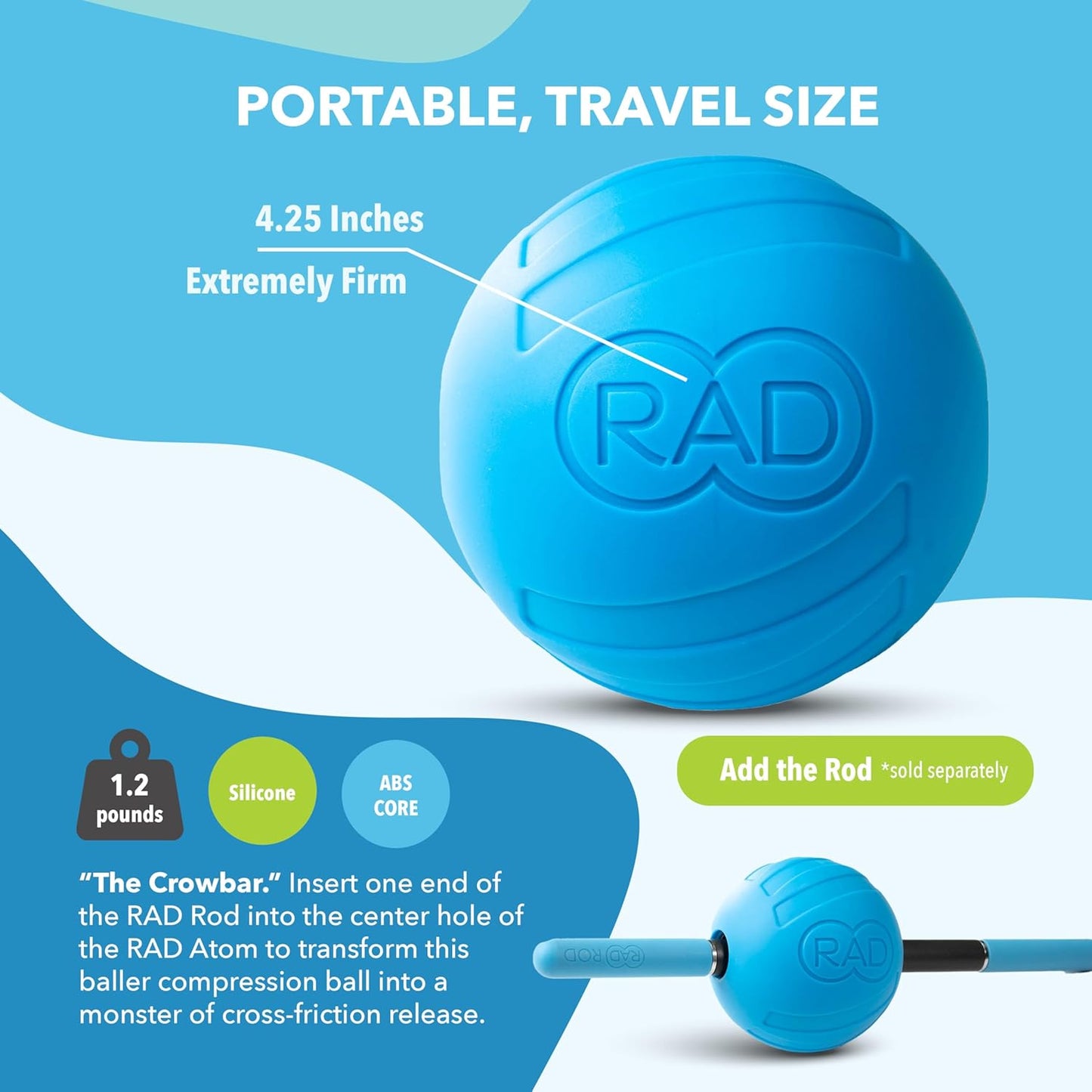 RAD Atom I High Density Myofascial Release Tool I Self Massage Mobility and Recovery