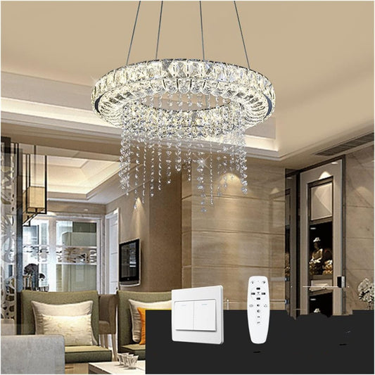 Lampadario del soffitto, Lampada lampadario a LED, lampadario a LED dimmebili Crystal Smart Lighting Compatible con Sala da Pranzo Lampada da soggio