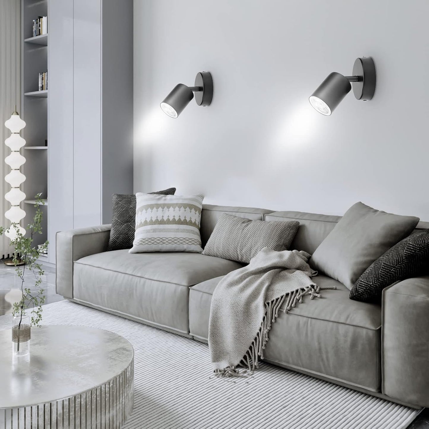 TaFiCo GU10 Ceiling Spotlight LED 2 x 1 Bulb - Ceiling Light Spotlight Black Swivelling - Wall Spot Indoor for Kitchen Living Room Bedroom Hallway (Bulb Not Included)