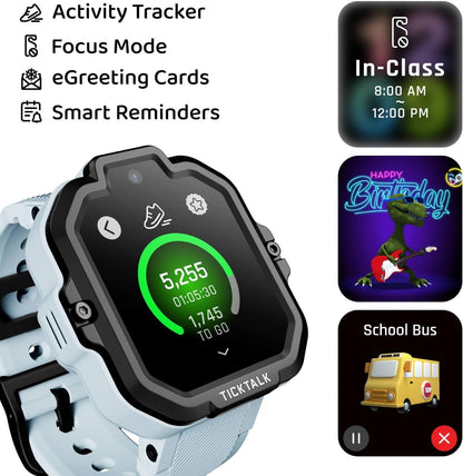 TickTalk5 Cellular Kids Smart Watch with GPS Tracker & Video Calling - Smart Watch for Kids with Parent Apps, SOS & 911 Calling, Real-Time Location Tracking, DND Mode & More - Smart Watch for Kids 3+