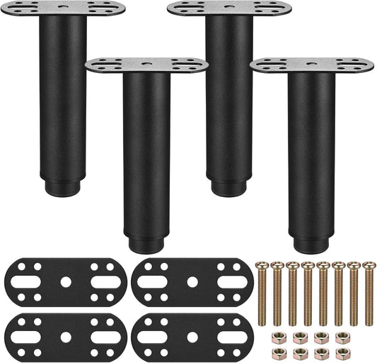 4 Pieces Adjustable Bed Feet, 15-25 cm Slatted Base Feet, Legs For, Adjustable Legs for Furniture Table, Metal for Furniture Sofa Bed Wardrobe