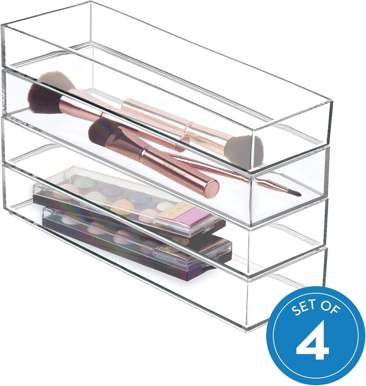 iDesign Clarity Drawer, Kitchen and Bathroom Organization Silverware, Spatulas, Gadgets, Clear