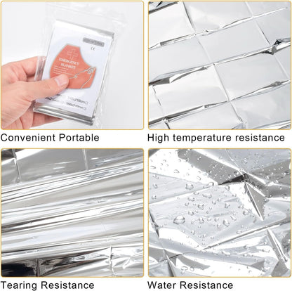 6 Pack Camping Emergency Blankets, 210 * 160cm Mylar Thermal Blanket, Portable First Aid Foil Blanket for for Outdoor, Camping, Hiking, Travel