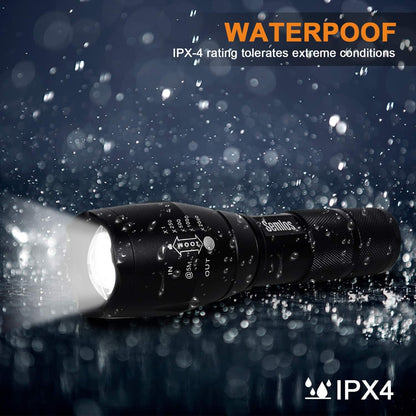 Semlos 2 Packs Rechargeable LED Flashlights, Bright Pocket Handheld Flashlights, Zoomable LED Torch, Waterproof Camping Lights for Outdoor, Emergency (Batteries Not Included)