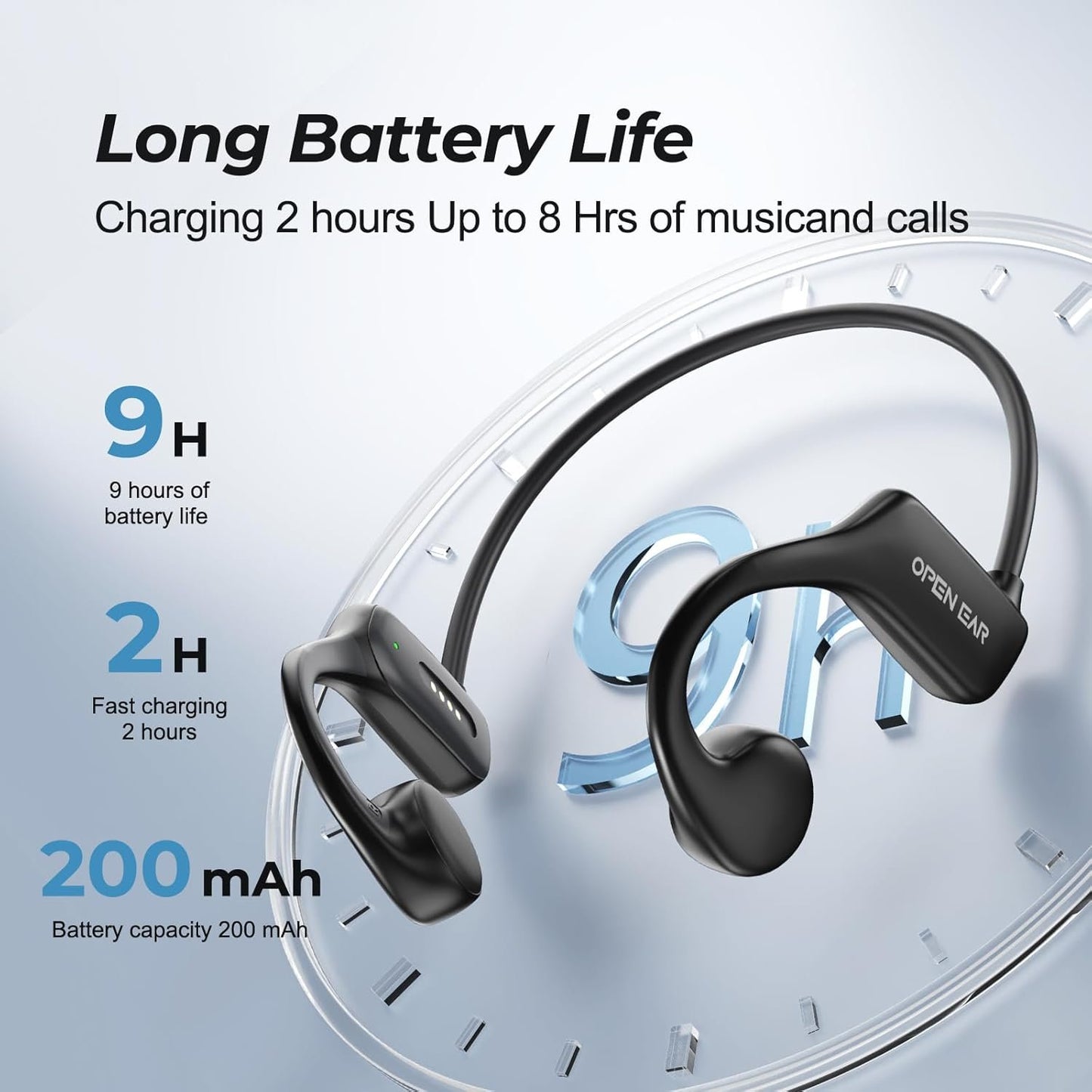 Bone Conduction Headphones Swimming Headphones, IP68 Waterproof Wireless Headset Bluetooth v5.3, Built-in 32G with MP3 Player, Open Ear Sports Earphones for Swimming, Sports, Running