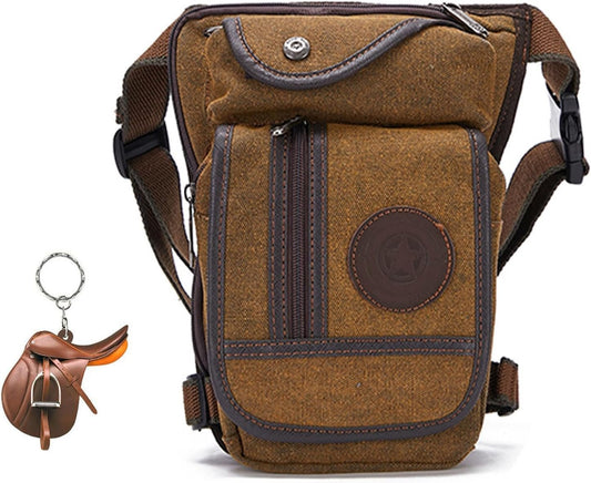EquiPouch Riding Pouch Effortless Riding Gear Hip Bum Oxford Leg Bag, Men Women Outdoor Travel Waist Pack (Dark Brown)