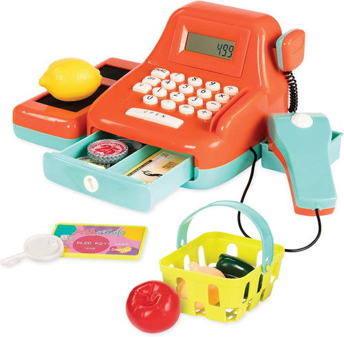 Battat Cash Register Toy Playset – Pretend Play Kids Calculator Cash Register with Accessories for 3+ (26-Pieces) (BT2666Z)