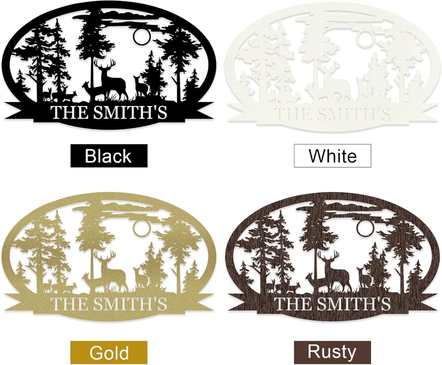 Personalized Deer Metal Cabin Sign | Custom Metal Sign | Custom Signs Outdoor Metal | Deer Hunting Gift | Custom Family Name Sign | Housewarming Gifts | Porch Sign | Cabin Home Decor