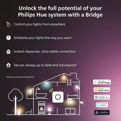 Philips Hue White & Colour Ambiance Lightstrip Plus V4 Extension, 3ft/1m (No Plug), LED Strip Lights, Colour Changing, Bluetooth & Zigbee Compatible, Voice Activated with Alexa, Music Sync