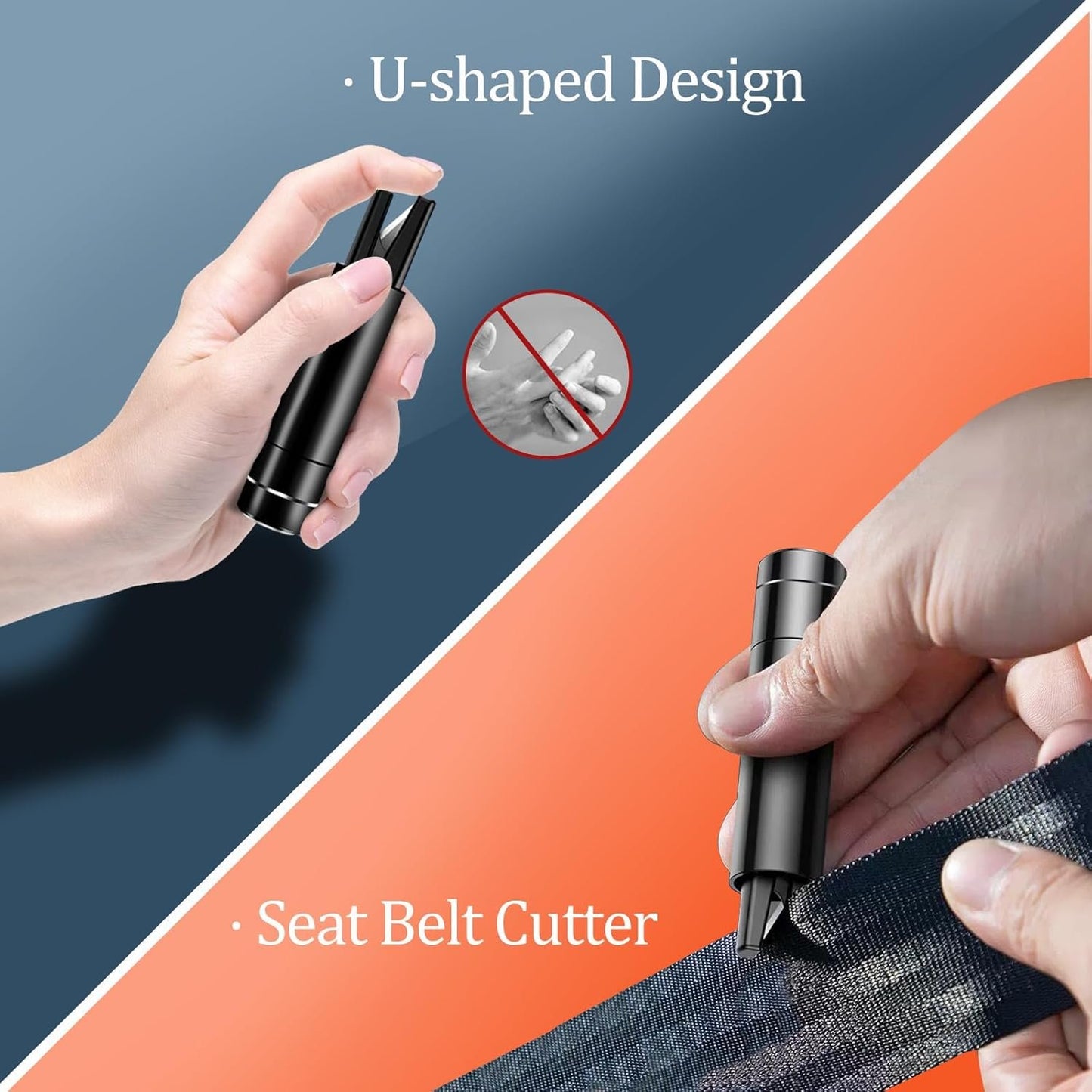 Car Window Breaker and Seatbelt Cutter 2 Pack, 2-in-1 Car Safety Hammer, Multifunctional Auto Glass Breaker, Portable Emergency Rescue Tool for Automotive Accidents