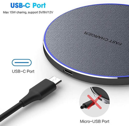 Wireless Charger Fast Wireless Charging Pad 20W Max Compatible with iPhone 11 12 13 14 15 16 Pro Max/Pro/XR/XS/8 Plus,Galaxy S24/S23/S22/S21/S20/Note 20/10, AirPods Pro etc. (No AC Adapter)