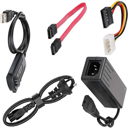 tunghey SATA/PATA/IDE Drive to USB 2.0 Adapter Converter Cable for Hard Drive Disk HDD 2.5" 3.5", Compatible with USB 1.1/2.0/3.0, with External AC Power Adapter Included