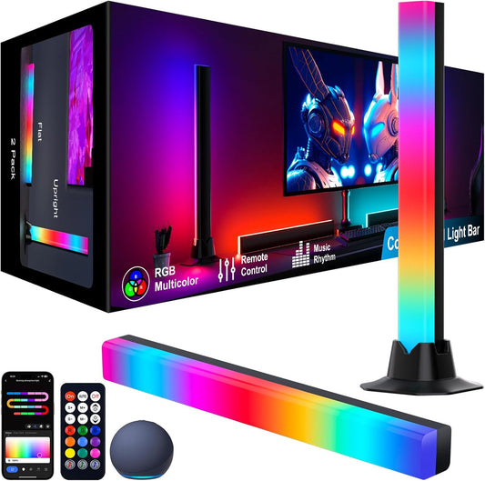 Meewata RGB Light Bar Works with Alexa, Gaming Lamp, TV Lighting via App and Remote Control, Music Sync, Timer, Ambience Lamp for Desk, Monitor, Room, Holidays