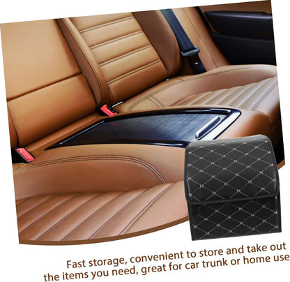 GANAZONO Foldable Car Storage Box Collapsible Trunk Organizer for Car Boot Organizer Water-resistant Leather Easy Install