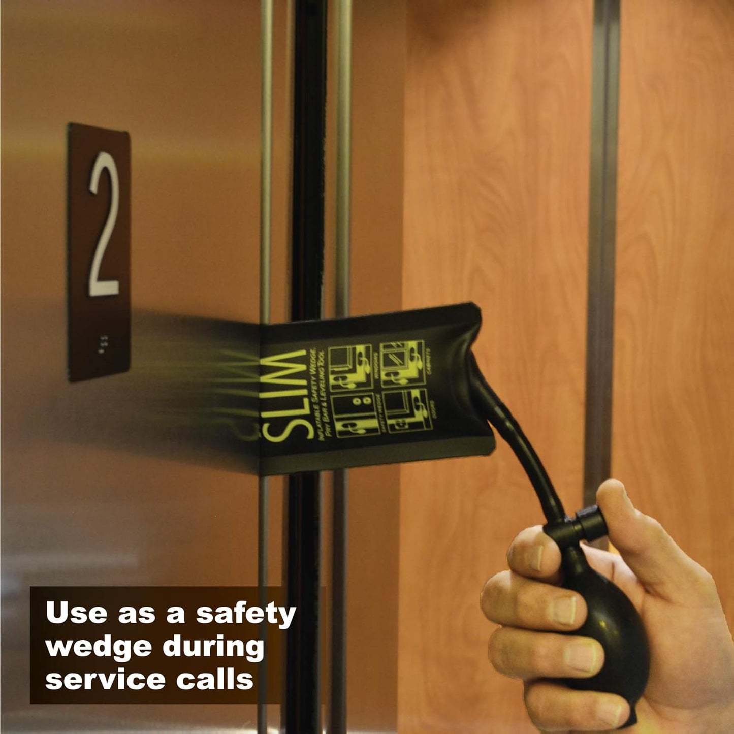 Calculated Industries 1180 Airshim Slim Inflatable Elevator Door Safety Wedge & Pry Bar & Leveling Tool for Installers, Mechanics & Ispectors | 150 Lb Rating