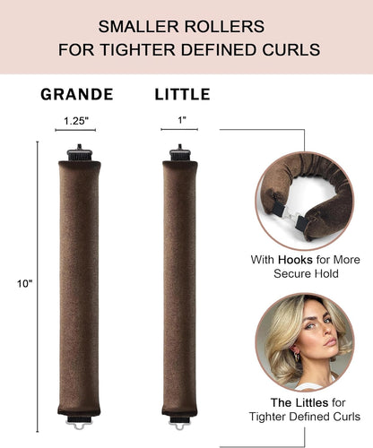 YOSHUYUKI Velvet Overnight Curls Heatless Hair Curler No Heat Satin Heatless Curling Rods Foam Sponge Hair Rollers for Short Long Hair to Sleep in Care Styling Tools - Brown