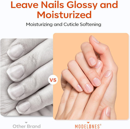 Modelones Nail Polish Remover for Press on Nails & Nail Strips Acetone-Free, Nail Glue Remover Natural Formula Serum Easy Peel for Moisturizing & Care, Non-Toxic, Low Odor, Portable Size