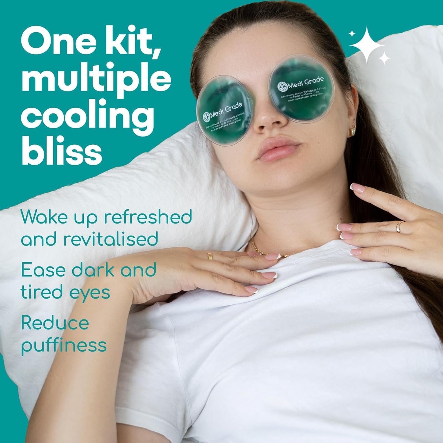 Medi Grade Cooling Ice Face Mask and Eye Mask for Puffy Eyes, Hangovers & Migraine Relief – Self Care Pack with ChillGel Technology – Includes Cooling Eye Pads and Storage Bag