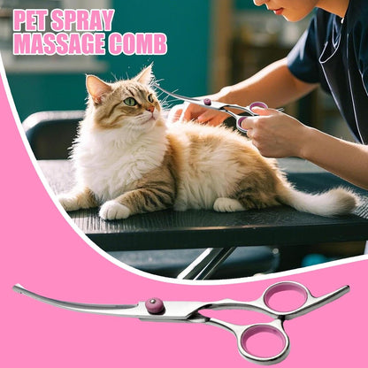 Forbici per capelli di cane per la cura, forbici curve per la cura del cane – forbici per capelli in acciaio inox – custodi di sicurezza – forbici per la cura degli attrezzi con punte rotonde