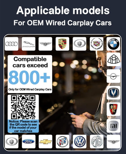 Android Auto Wireless Adapter for Factory Wired Android Auto, Easy Setup Plug & Play 2025 Upgrade Control Dongle Fit for Androi 11+ & Cars from 2017 (Black)