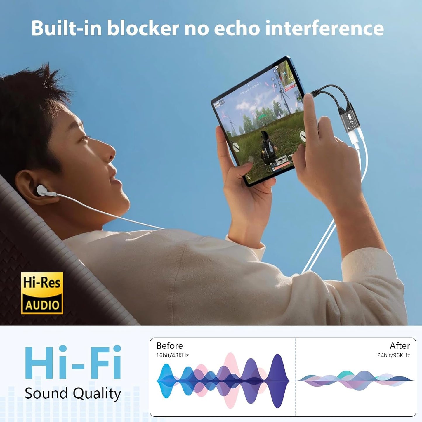 Magnetic Lightning to 3.5mm Audio Jack & Charging Adapter 2-in-1 Dual Port iPhone Dongle for Phone 14/13/12/11/X/8,iPhone Headphone Converter Splitter Fast Charge & Lossless Audio Sync