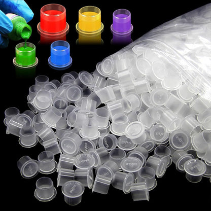 CINRA Ink Caps With Base, 300pcs Mixed #11 Small #14 Medium #17 Large Pigment Cups for Permanent Makeup Container Tattoo Accessory Supplies Kits