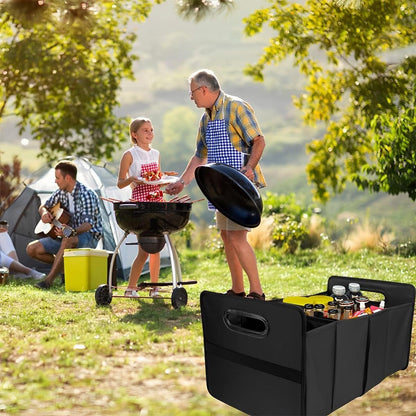 XINLIYA Car Trunk Organizer, Portable Foldable Auto Sturdy Cargo Storage Box with Muti Compartments, Multifunctional Collapsible Car Storage Bag, Non Slip Bottom Universal for SUV Truck Van