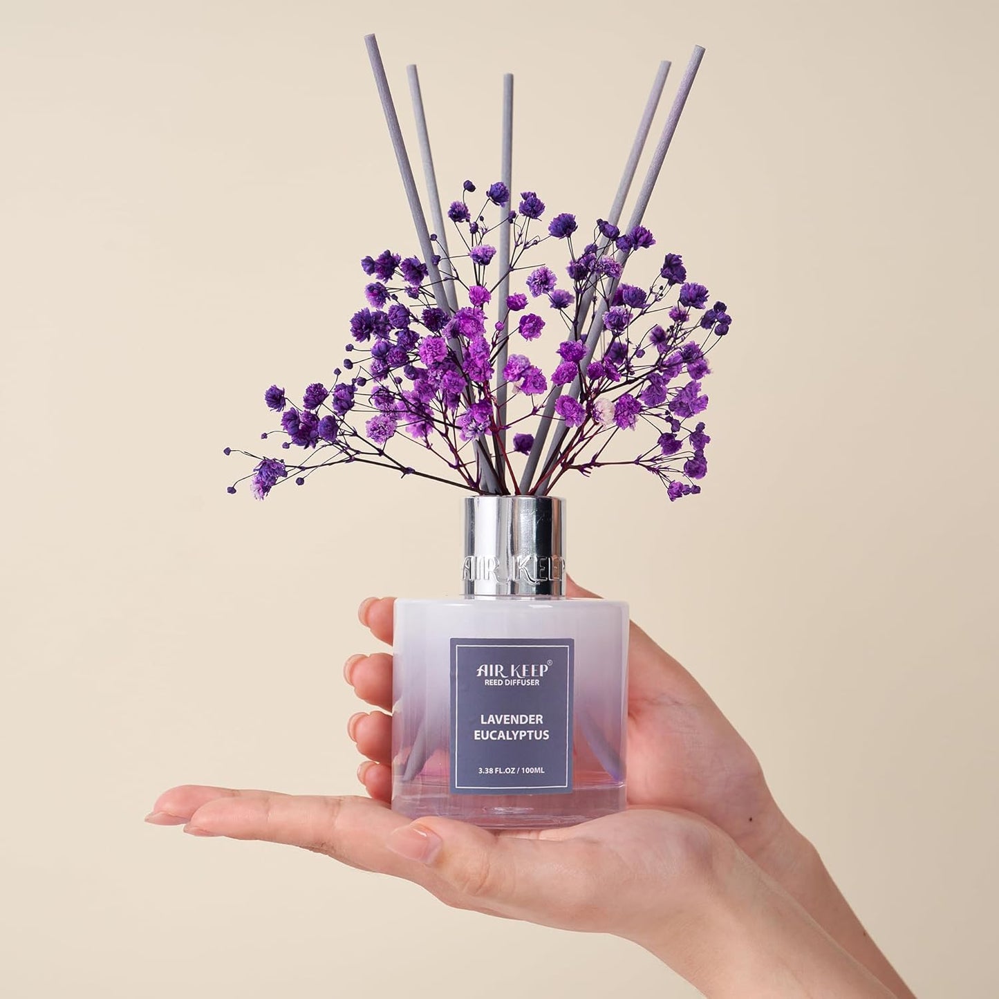 AirkeepReed Diffuser Set/Lavender Eucalyptus/6.76 fl oz(200ml)/1 Pack/Home & Office Decor Aromatherapy Diffuser Oil Gift Set