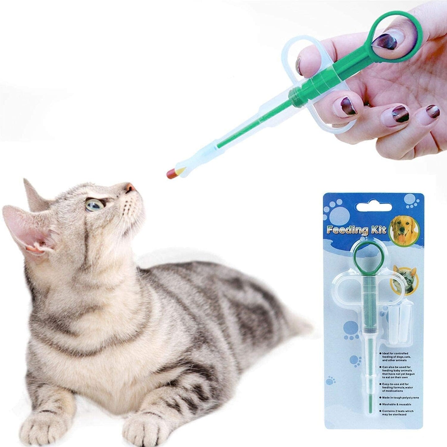 Newborn Pet bottle, Pet Feeding bottle that can replace the Original Pacifier, pet pill tablet feeder, suitable for newborn puppies, kittens, rabbits, squirrels and other small animals, suitable for newborn smaller mammals