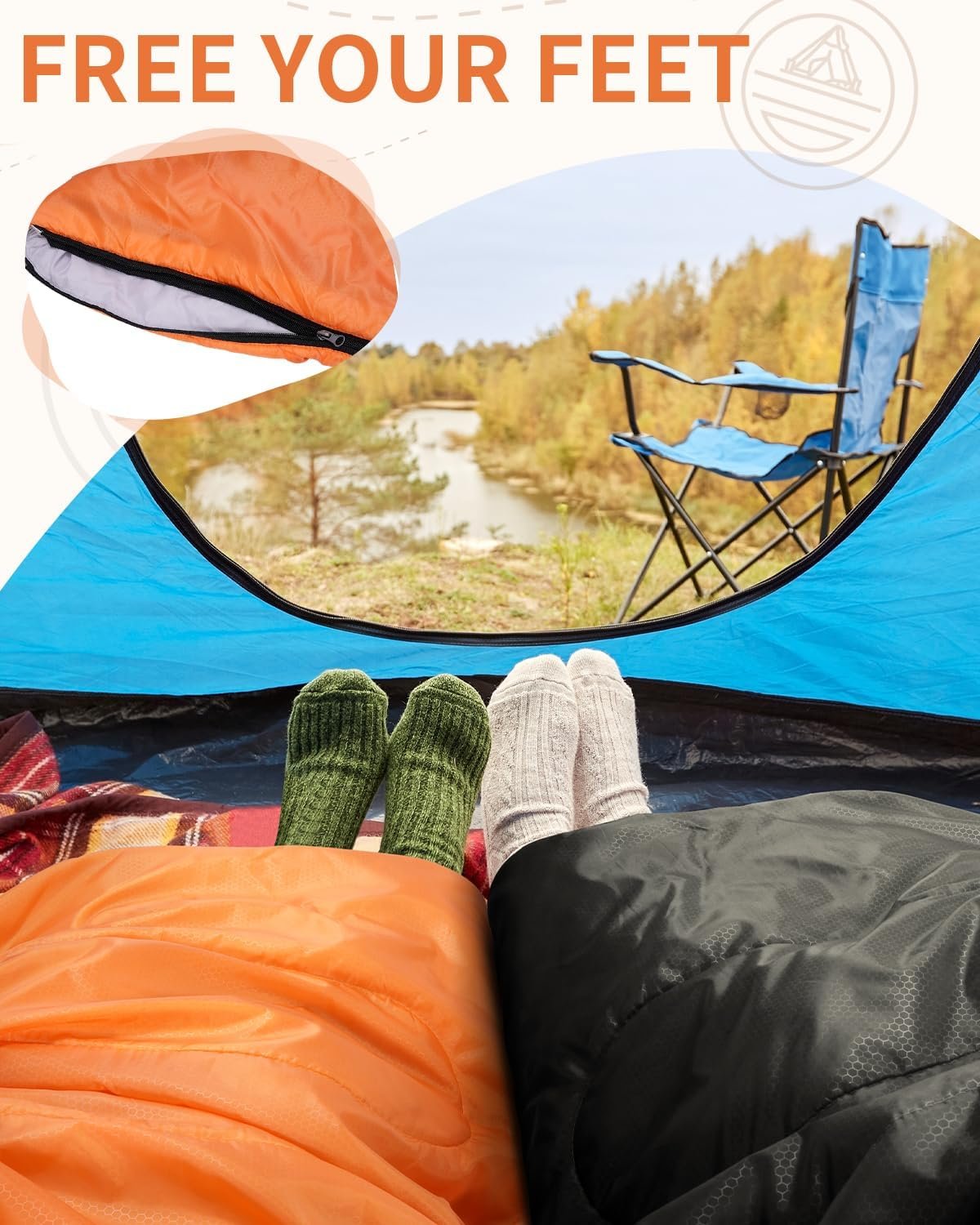 Sleeping Bag, Sportneer Sleeping Bags for Adults Kids 3 Seasons Warm Cold Weather Waterproof Lightweight Camping Sleeping Bag for Adults Kids Boys Girls Teens Camping Hiking Backpacking Outdoor Travel