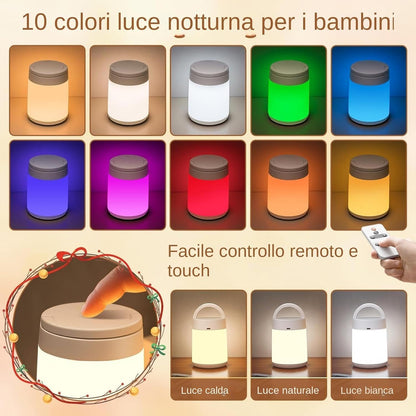 Generico Night Light For Kids, Smart Nursery Lamp With 10 Colors & Timer, Portable Bedside Lantern, Adjustable Kids Desk Lighting For Bedroom & Living Room, 5.71x3.27 Inches