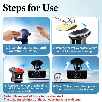 Sticky Adhesive Pads for Dash Cam Mount, 5pcs 63mm(2.48") Round Strong Double-Sided Mounting Sticker Tape Replacement for Dashcam Car Window Dashboard/Windshield Camera Suction Cup Holder Base