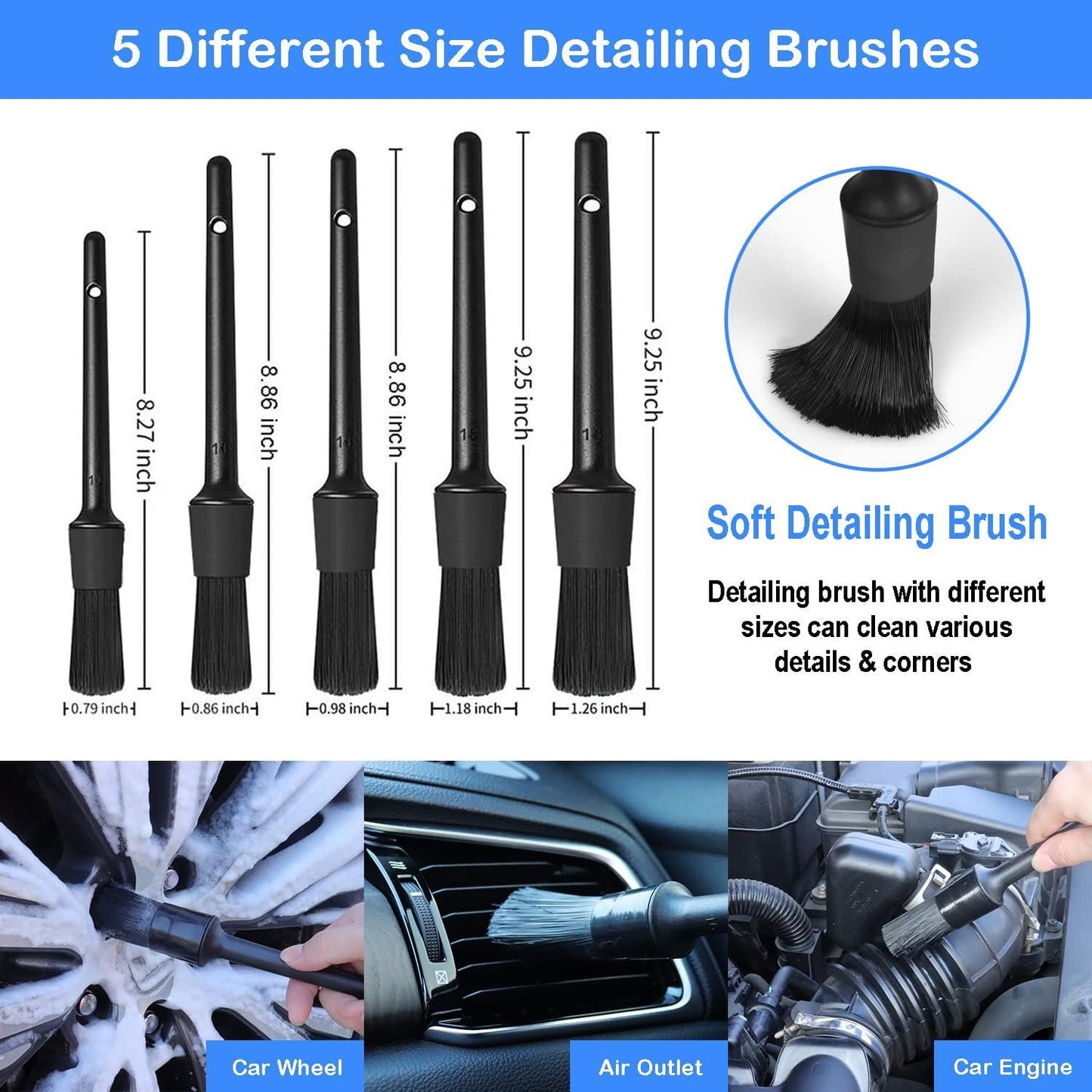 26Pcs Car Detailing Brush Set, Car Detailing Kit, Auto Detailing Drill Brush Set, Car Detailing Brushes, Car Buffing Sponge Pads Kit,Car Accessories,Car Cleaning Tools Kit for Interior,Exterior,Wheels