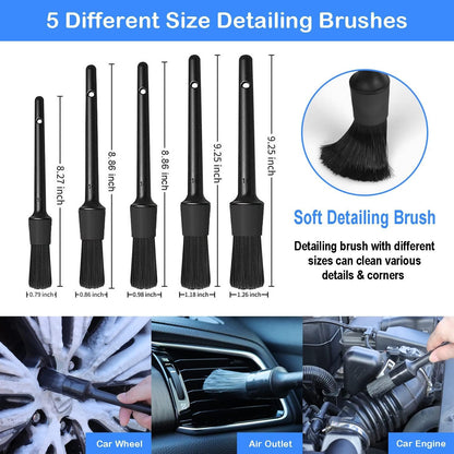 26Pcs Car Detailing Brush Set, Car Detailing Kit, Auto Detailing Drill Brush Set, Car Detailing Brushes, Car Buffing Sponge Pads Kit,Car Accessories,Car Cleaning Tools Kit for Interior,Exterior,Wheels