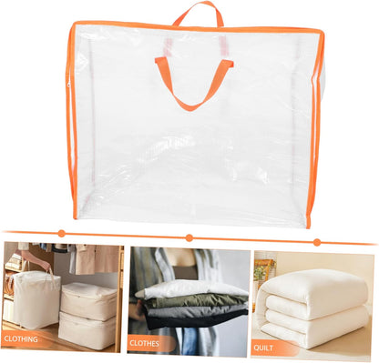 minkissy Large Transparent Clothes Storage Bag with Zipper Heavy Duty Moving Tote for Quilts Bedding Clothes and Spacious Packing for Easy Organization and Moving