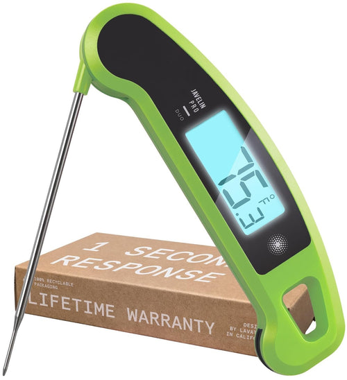 Lavatools Javelin® PRO Duo Ultra-Fast 1-Second Professional Digital Instant Read Meat Thermometer for Cooking, Auto-Rotating Backlit Display, IP65 Water Resistant, NSF Certified – Wasabi
