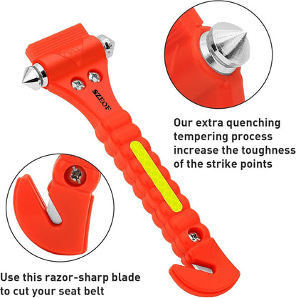 SZEOF Car Window Breaker,Glass Breaker,Car Window Breaker and Seatbelt Cutter,Multi-Functional Car Safety Hammer,Car Emergency Kit,2 Packs(Orange)â€¦